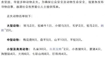 100多只动物被冲走,“部分可能有攻击性”