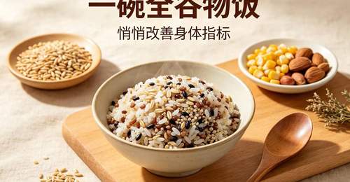 把米饭换成全谷物后,这些指标都变好了!