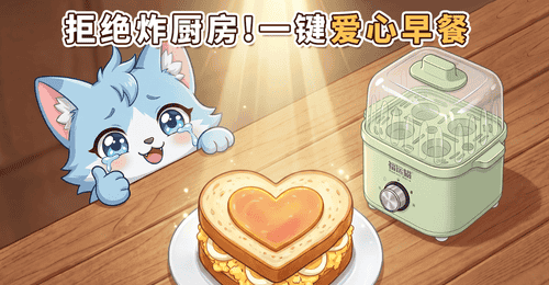 早餐神器!四档控温蒸蛋煎烤还能免看管!