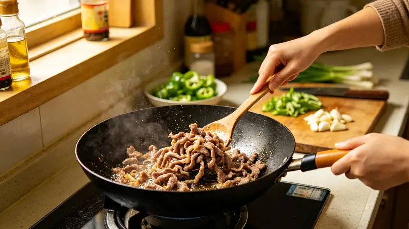西兰花炒肉片,掌握三个关键点,脆嫩入味超下饭