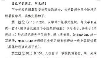 深圳某校暑假安排流出:早8晚10,线上打卡,统一答疑……这哪里是放假