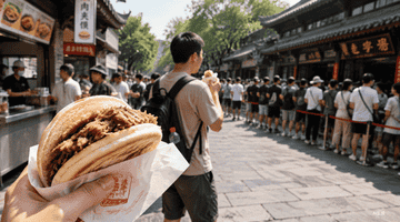 景区逛到正午,更多游客选择街头小吃而非网红店,这些多元活动让旅行餐食更贴日常状态
