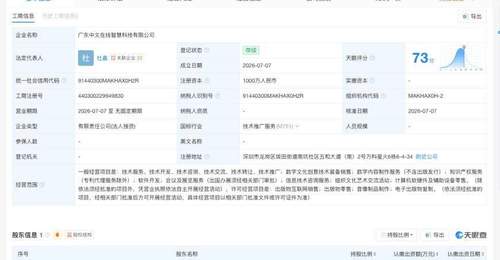 中文在线在广东成立新公司