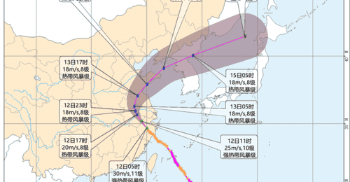 “巴威”最新路径公布!0时在浙江乐清二次登陆,5时减弱为强热带风暴,中心最大风力11级
