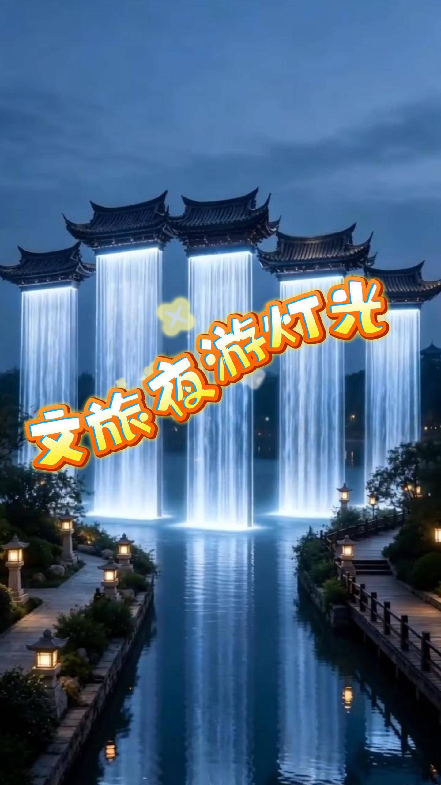 亭檐水幕：国风文旅景观亮化场景解析