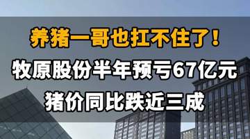 【养猪一哥也扛不住了!牧原股份半年亏掉67亿元,猪价同比跌近三成】