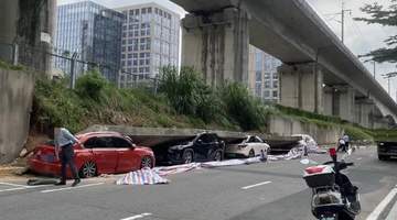 暴雨后深圳一园区围墙倒塌多车受损严重!街道办:协商赔偿中