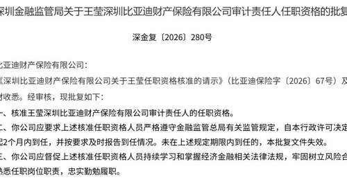 比亚迪财险审计责任人落地 上半年净利飙涨超280% 承保业务仍处亏损状态