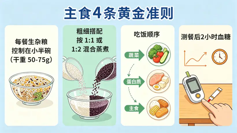 糖尿病患者巧吃主食稳血糖:5类主食合理搭配秘诀