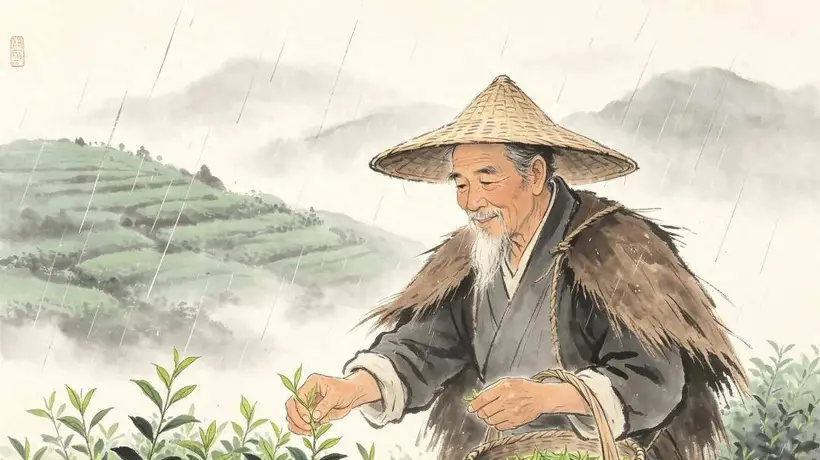 老陈头守谷雨制茶 直播镜头里品见真滋味