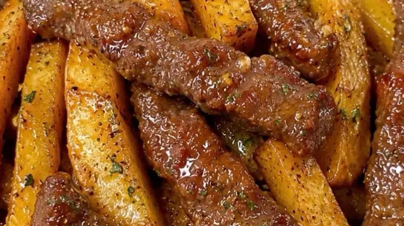不用复杂酱汁也能解馋!少油快手做低卡牛肉土豆条,鲜嫩牛肉配绵密土豆,独居党和全家都爱吃的家常硬菜