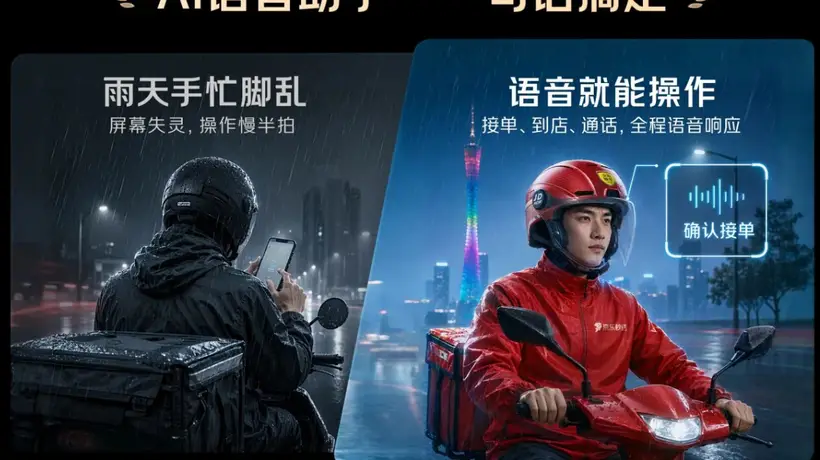 骑手可一键SOS的京东外卖AI头盔来了 还能语音交互优化路线核验门店