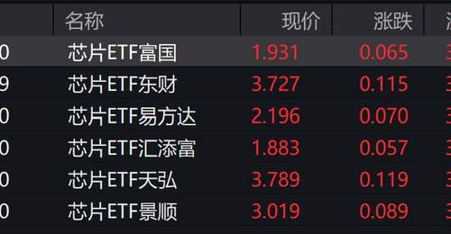 芯片概念股早盘走高,芯片ETF涨超3%