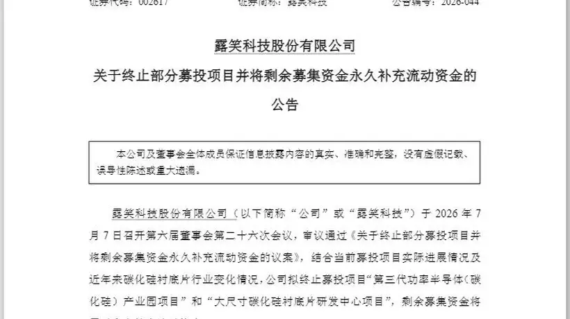 直线涨停后“炸板”！002617盘后宣布：终止募投项目，全部“补流”