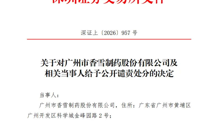 300147及董事长,被深交所公开谴责