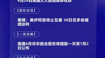 6月29日国际晨讯｜美国6月非农就业数据将公布 三星与SK集团十年投资或达2000万亿韩元