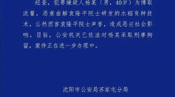 男子恶意曲解袁隆平科研成果,警方通报:刑拘