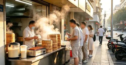 现在的早饭有噶句?坛友吐槽:小笼包+豆浆+烤肠就要15块!