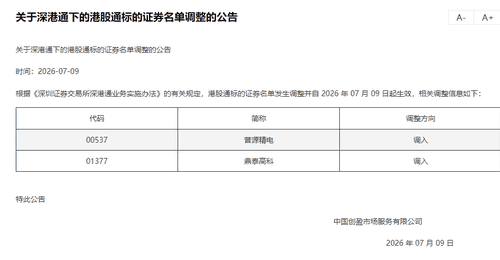 普源精电和鼎泰高科今起成为港股通标的