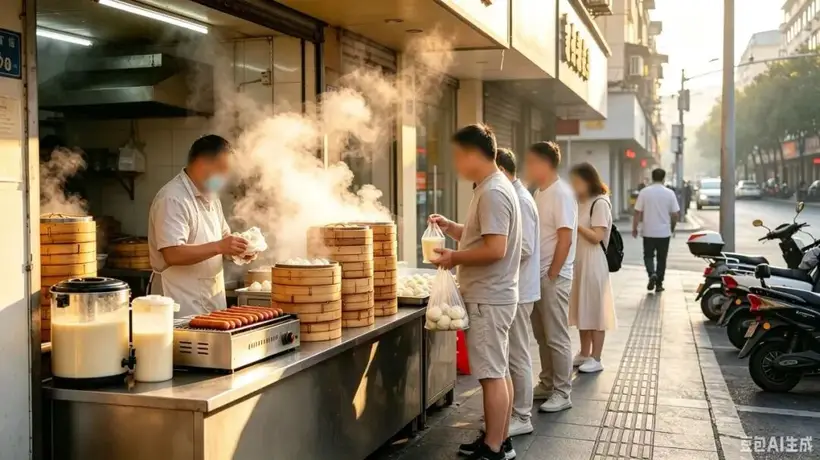 现在的早饭有噶句?坛友吐槽:小笼包+豆浆+烤肠就要15块!