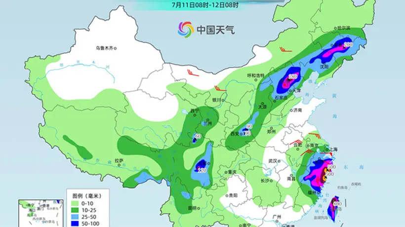 台风“巴威”风雨最强时段到来 中东部高温范围缩减