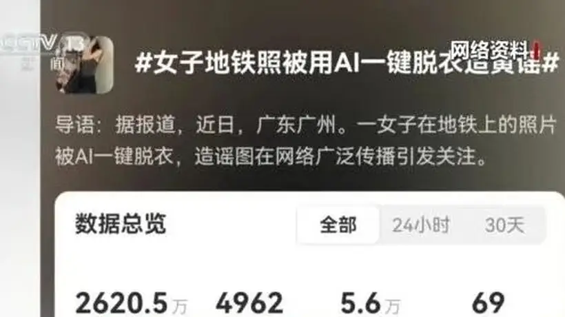 看这里!央视曝光AI脱衣产业链 这些参与违法的行为正被彻查