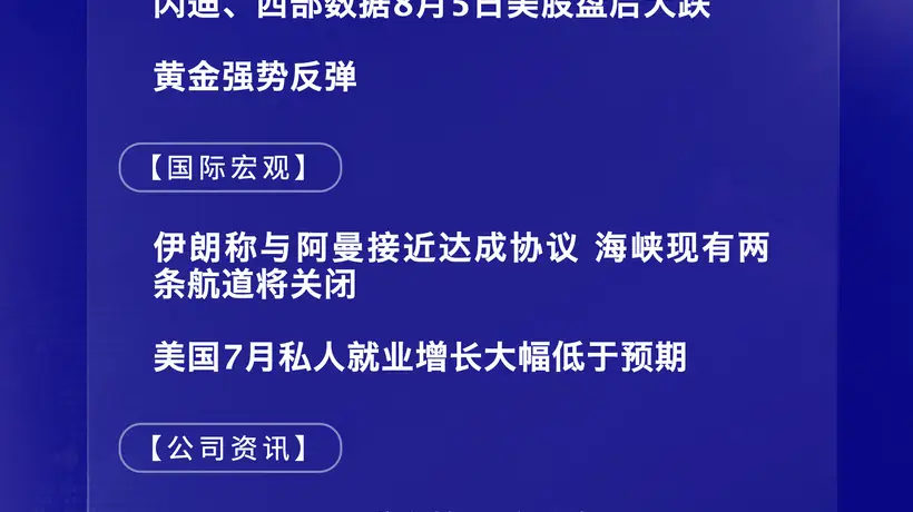8月6日国际市场动态追踪:美股科技股盘后走势分化 黄金反弹引关注