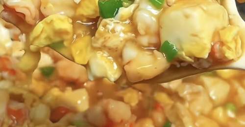 虾仁豆腐抱蛋:鲜美嫩滑超下饭!