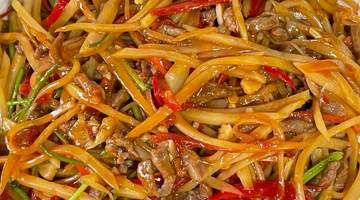 酸辣开胃!泡椒牛肉土豆丝,好吃到舔盘