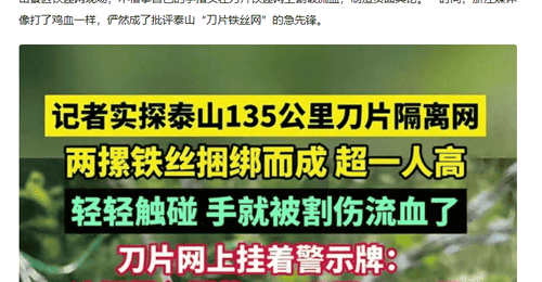 浙媒批泰山铁丝网是搞双标?比烂逻辑给人看笑了