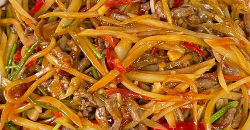 酸辣开胃!泡椒牛肉土豆丝,好吃到舔盘