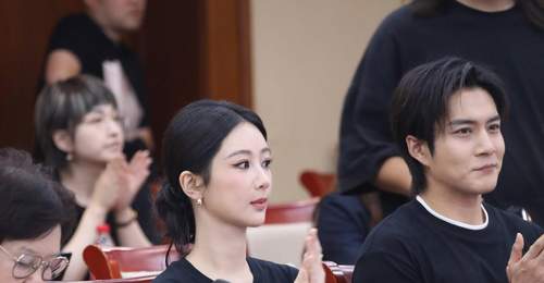 杨紫盘发造型温婉大气 亮相《家业》创作座谈会
