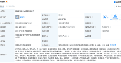 8月6日国能青海德令哈煤电注册成立！含发电供冷等多元业务邀公众参与体验