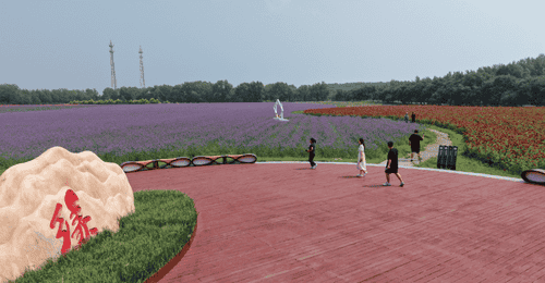 查干湖契丹岛百花园千亩花海盛放 游客沉浸式赏湖花交融景致