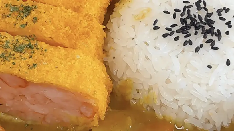 非油炸!虾排咖喱饭,酥脆多汁,浓郁下饭