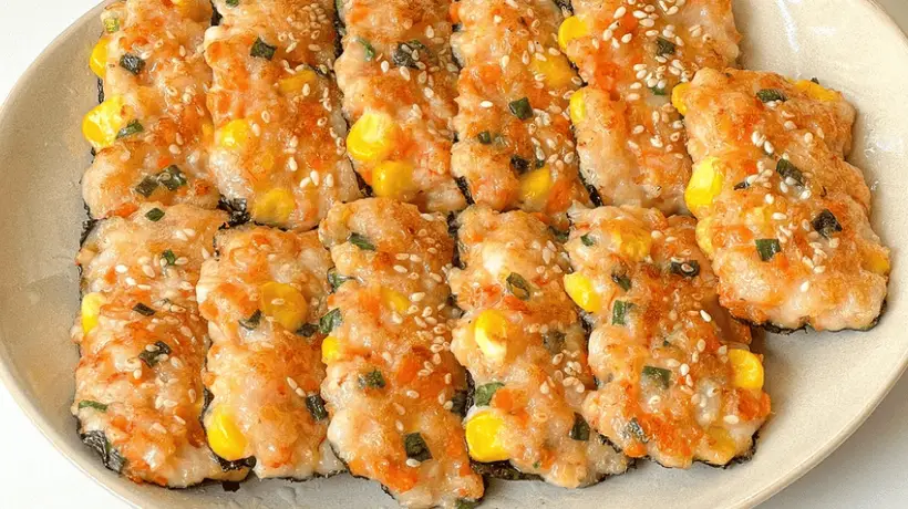 海苔鲜虾饼:一口鲜甜,满嘴家的味道