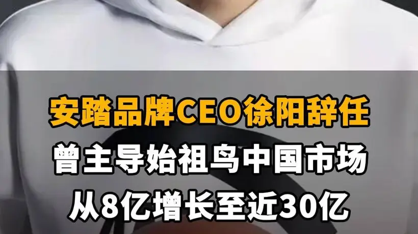 【安踏品牌CEO徐阳辞任，曾主导始祖鸟中国市场从8亿增长至近30亿】