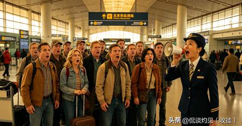 20人美国旅行团抵达北京机场,全员愣神,导游喊三次集合没人应声