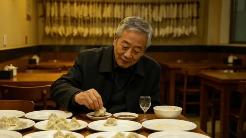 沈阳一家自助饺子馆贴出 18 元随便吃 的横幅,68 岁的大爷进店,吃了 20 多个饺子,喝光 2 两白酒