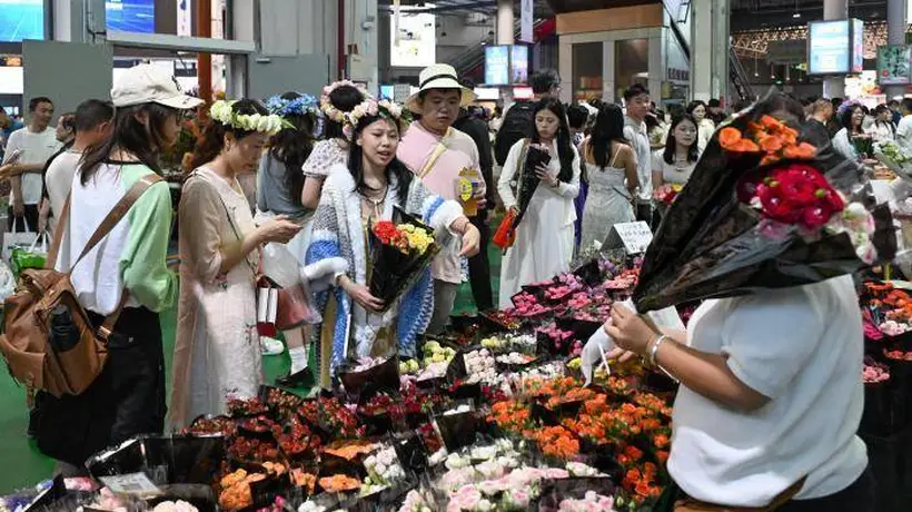 暑期去云南斗南花市逛热闹活动 游客亲手挑选心仪鲜花好开心
