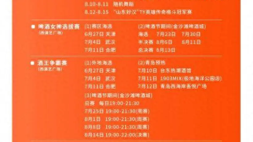 速来看！第36届青岛国际啤酒节西海岸新区金沙滩啤酒城园区活动安排全览