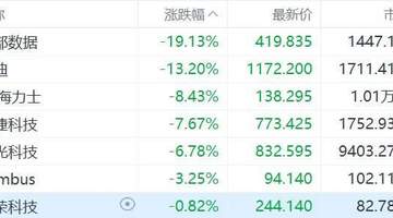 美股存储板块集体下挫 多档存储股跌幅抢眼 西部数据闪迪领跌超19%与13%