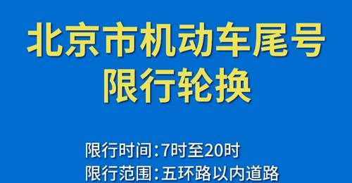 今日起北京尾号限行轮换,周一限行1和6