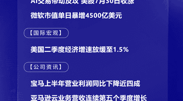 7月31日多领域国际动态：韩股盘中异动、美欧经济通胀新况、科技企业研发营收新进展