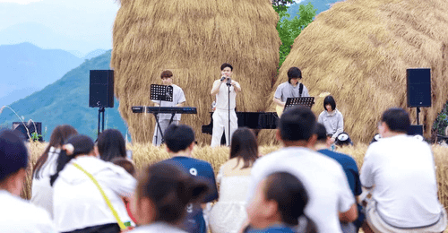 歌声在麦田中回响,昌平区流村镇梯田音乐会奏响四季