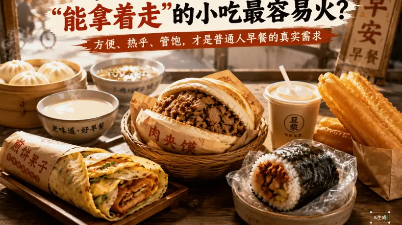 中国早餐那么多,为什么“能拿着走”的小吃最容易火?