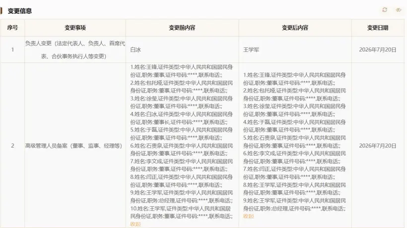 济南文旅集团换帅：总经理王学军接任法定代表人，白冰卸任董事长